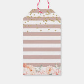 パステルピーチフローラ金ゴールドクロスガールバプテスマ ギフトタグ (裏面)