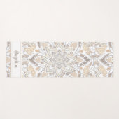 パステルピーチマンダラヨガマット付き名前をカスタムする ヨガマット (正面(横))