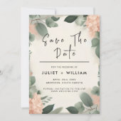 パステルピーチミントモスサージグリーン結婚ズ セーブザデート (正面)