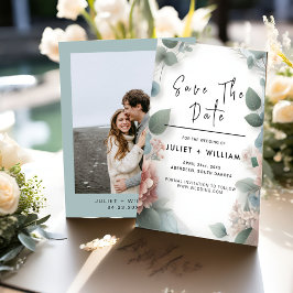 パステルピーチミントモスサージグリーン結婚ズ セーブザデート