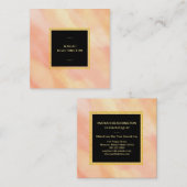 *~*パステルピーチ抽象芸術ブラシストロークガーリー スクエア名刺 (正面/裏面)