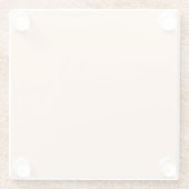 パステルピーチ無地のカラー |クラシック |エレガント | ガラスコースター (裏面)