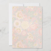 パステルピーチ金ゴールドフローラ春ピンク赤面結婚ズ セーブザデート (裏面)