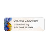 パステルピーチ&パープルデイジー差出人住所 ラベル (正面)