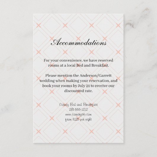 パステルピーチ&金ゴールド幾何学模様 エンクロージャーカード (正面)