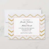 パステルピーチ&金ゴールド幾何学模様 セーブザデート (裏面)