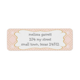 パステルピーチ&金ゴールド幾何学模様 ラベル