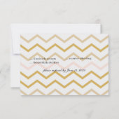 パステルピーチ&金ゴールド幾何学模様 出欠カード (裏面)