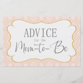 パステルピーチ&金ゴールド幾何学的アドバイスカード