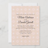 パステルピーチ&金ゴールド幾何学結婚式招待状 シーズンカード (正面)