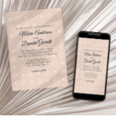 パステルピーチ&金ゴールド幾何学結婚式招待状 シーズンカード