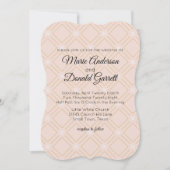 パステルピーチ&金ゴールド幾何学結婚式招待状 招待状 (正面)