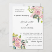 パステルピーニーウォーターカラー結婚式招待状 招待状 (正面)