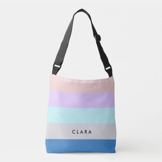 パステルピープルミントングレーブルーカラーブロック クロスボディバッグ (正面)