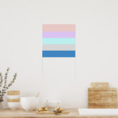 パステルピープルミントングレーブルーカラーブロック ポスター (キッチン)