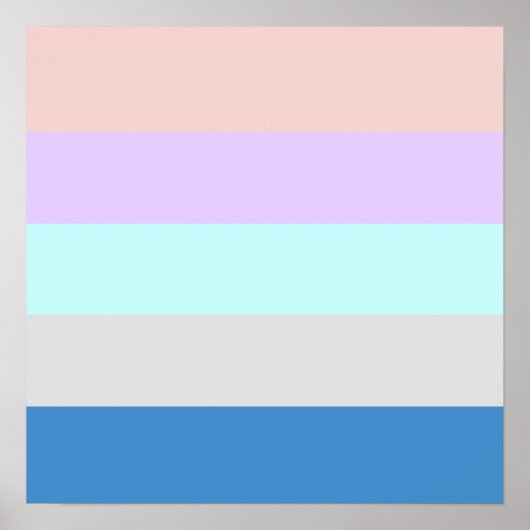 パステルピープルミントングレーブルーカラーブロック ポスター (正面)