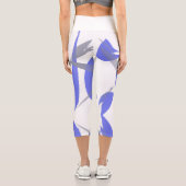 パステルファンキーバイオレットパープル抽象芸術アート カプリレギンス (裏面)