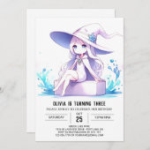 パステルファンタジーウィザード誕生日 招待状 (正面/裏面)