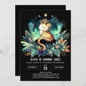 パステルファンタジータイガー誕生日 招待状 (正面/裏面)