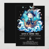 パステルファンタジーパイレーツ誕生日 招待状 (正面/裏面)