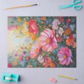 パステルファンタジーフラワーガーデンピンクフローラ 薄葉紙 (クラフト)