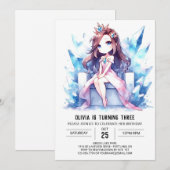 パステルファンタジープリンセス誕生日 招待状 (正面/裏面)