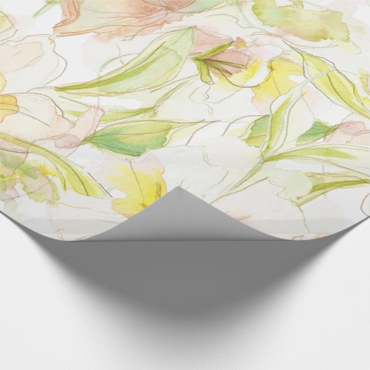 パステルファンタジー水彩花模様 ラッピングペーパー (角)