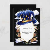 パステルファンタジー水彩魔法使い誕生日 サンキューカード (正面/裏面)