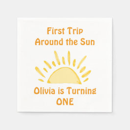 パステルファーストのまわりにトリップザサンバースデーパーティー スタンダードカクテルナプキン