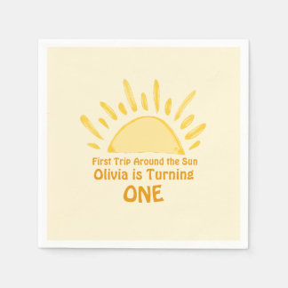 パステルファーストのまわりにトリップザサンバースデーパーティー スタンダードカクテルナプキン