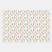 パステルフィールツリーホリデーラッピング紙シート ラッピングペーパーシート (正面3)