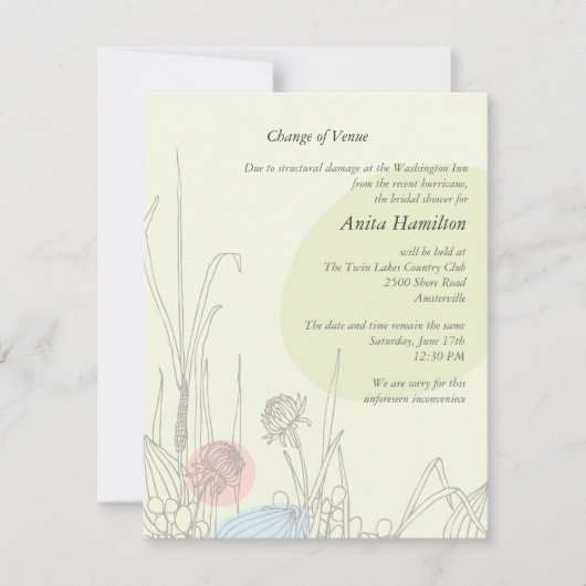 パステルフィールドズが会場の変更発表 招待状 (正面)