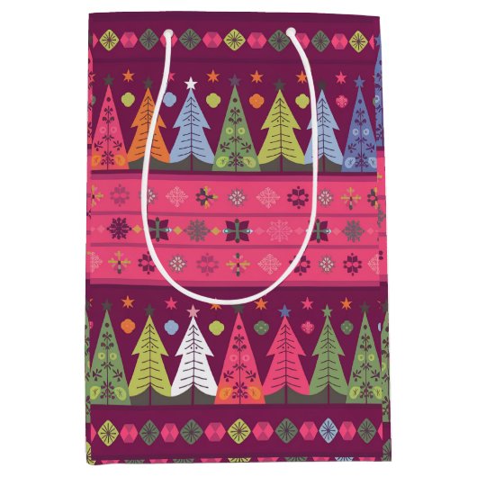 パステルフェアアイルクリスマス1 ミディアムペーパーバッグ (正面)