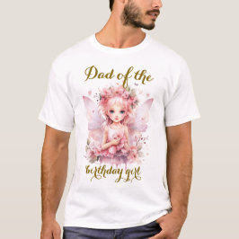 パステルフェアリーの花の庭でのティーパーティーの誕生日お父さん Tシャツ