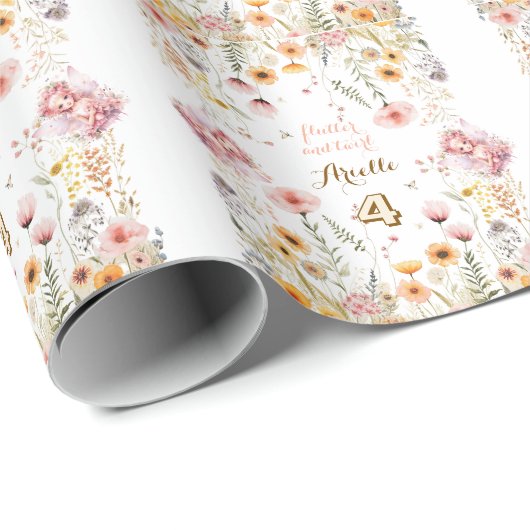 パステルフェアリーフローラガーデンティーパーティー誕生日 ラッピングペーパー (ロールコーナー)