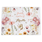 パステルフェアリーフローラガーデンティーパーティー誕生日 ラージペーパーバッグ (正面)