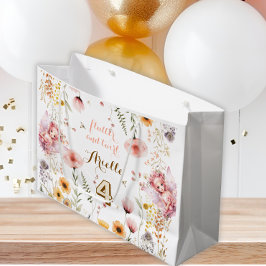 パステルフェアリーフローラガーデンティーパーティー誕生日 ラージペーパーバッグ