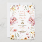 パステルフェアリーフローラガーデンティーパーティー誕生日 招待状 (正面)