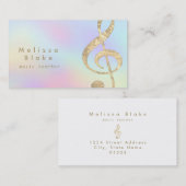 パステルフェイクカラーで金ゴールドフォイルのトレブル 名刺 (正面/裏面)