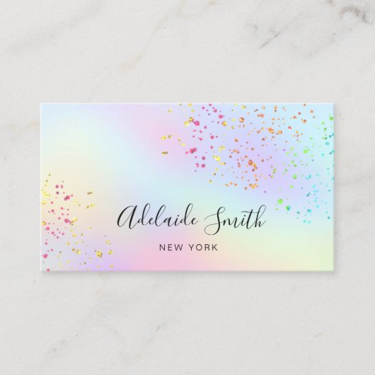 パステルフェイクカラーのグリッター 名刺 (正面)
