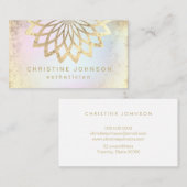 パステルフェイクカラーの金ゴールドフォイルロータロゴ 名刺 (正面/裏面)