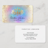 パステルフェイクカラーの金ゴールドフォイルロータロゴ 名刺 (正面/裏面)