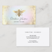 パステルフェイクカラーの金ゴールドフォイルbeeロゴ 名刺 (正面/裏面)