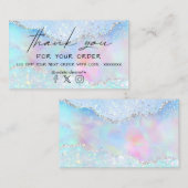 パステルフェイクカラー感謝していグリッターユー・ビジネス・カード 名刺 (正面/裏面)