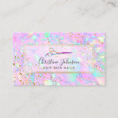 パステルフェイクグリッターのハサミ 名刺 (正面)