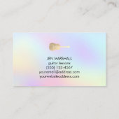 パステルフェイクバックグランドに金ゴールドフォイルギター 名刺 (裏面)