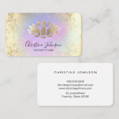 パステルフェイクパープルの金ゴールドフォイルロータロゴ 名刺 (正面/裏面)