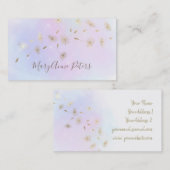 パステルフェイクプ飛んでいるスプラッシュ上の金ゴールドホイル団子飾り 名刺 (正面/裏面)