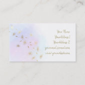 パステルフェイクプ飛んでいるスプラッシュ上の金ゴールドホイル団子飾り 名刺 (裏面)