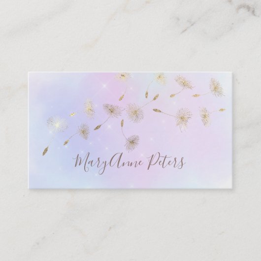 パステルフェイクプ飛んでいるスプラッシュ上の金ゴールドホイル団子飾り 名刺 (正面)